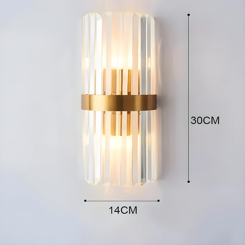 Lampada da parete con effetto cristallo – Design elegante con accento dorato