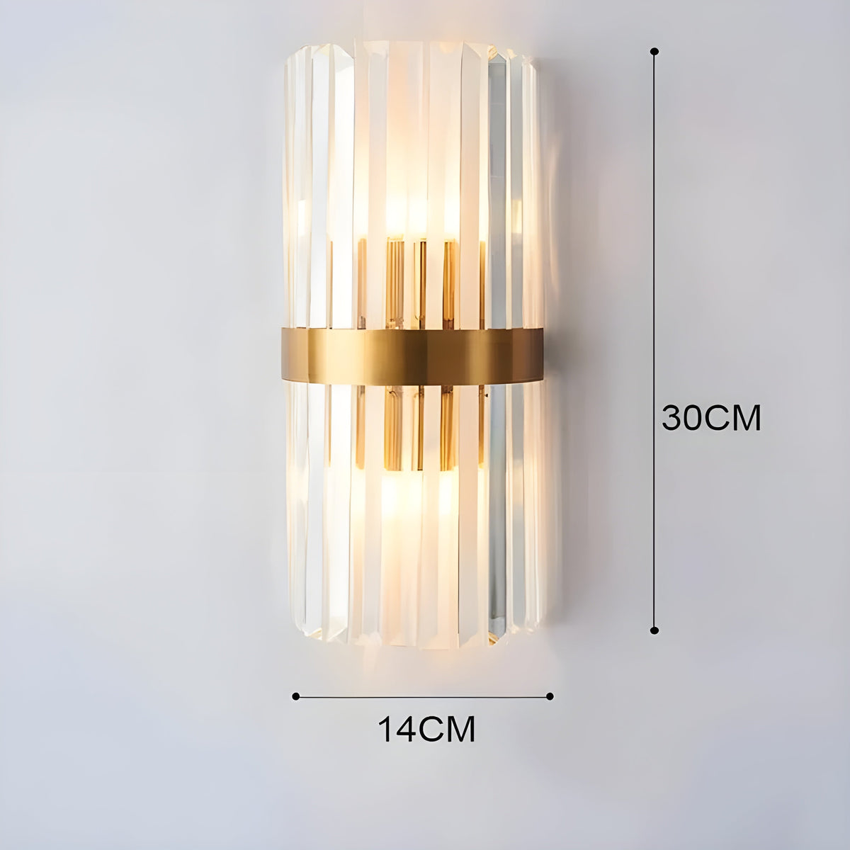 Lampada da parete con effetto cristallo – Design elegante con accento dorato