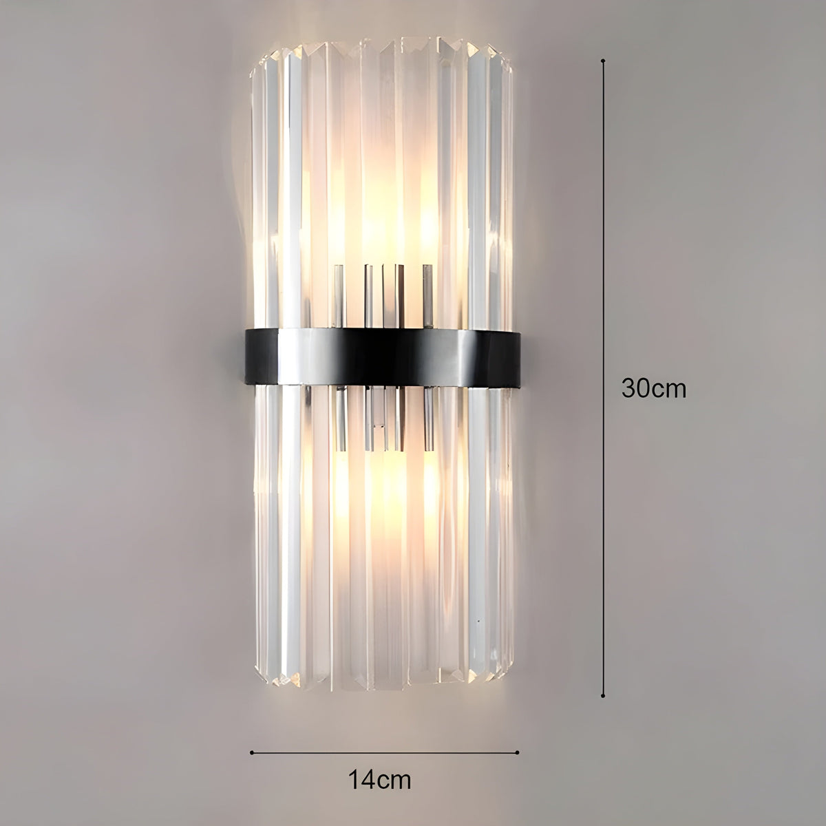 Lampada da parete con effetto cristallo – Design elegante con accento dorato