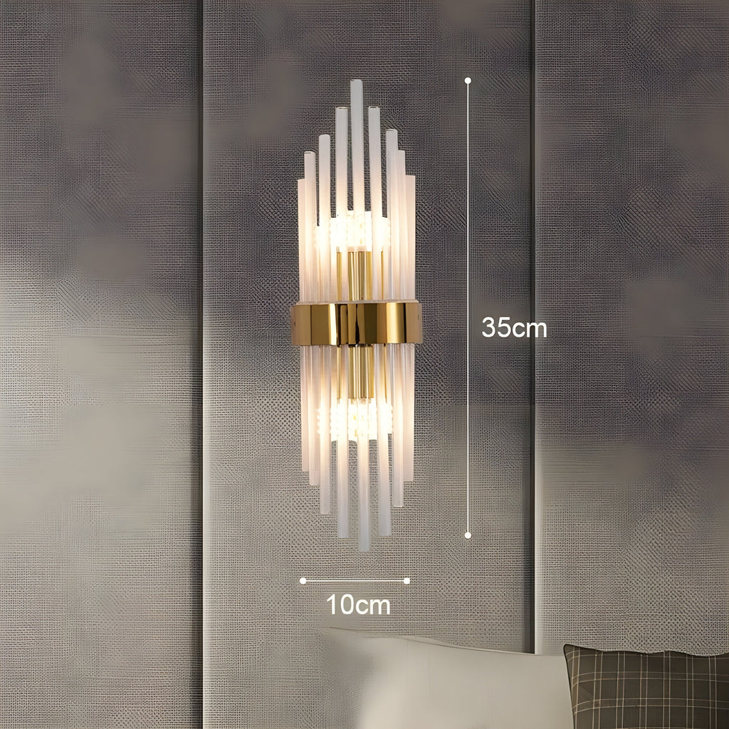 Lampada da parete con effetto cristallo – Design elegante con accento dorato
