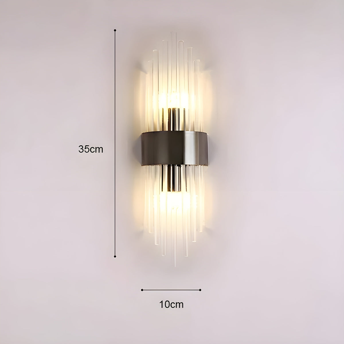 Lampada da parete con effetto cristallo – Design elegante con accento dorato