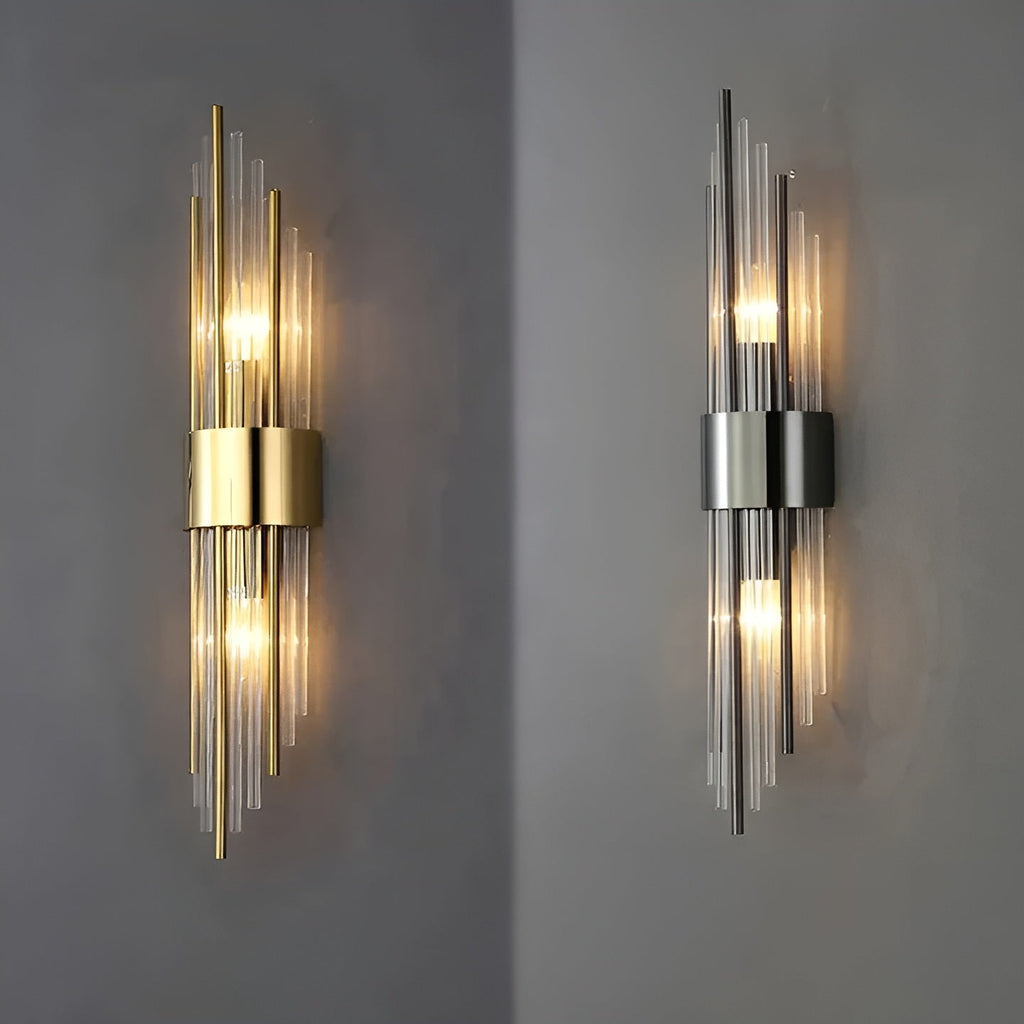 Lampada da parete con effetto cristallo – Design elegante con accento dorato