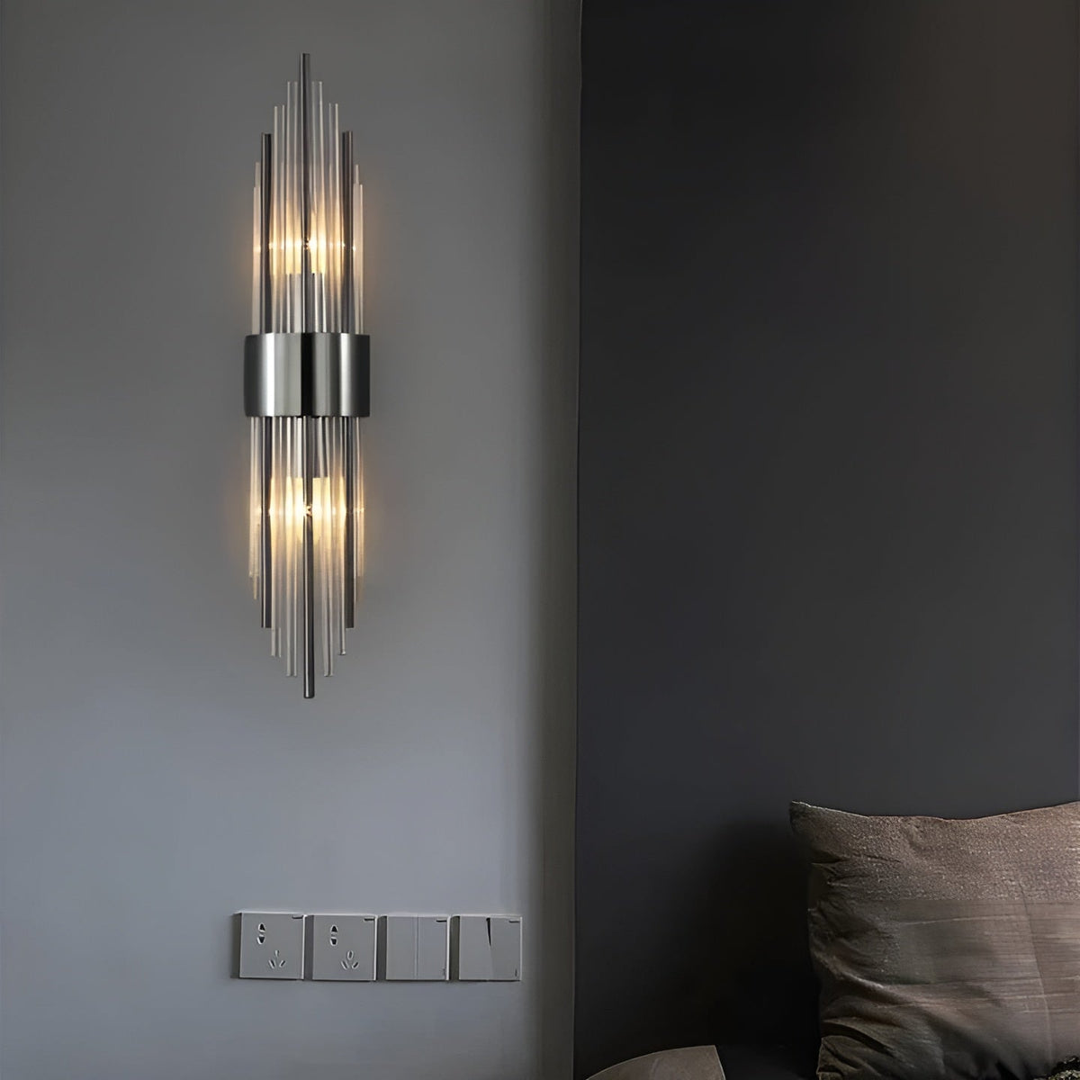Lampada da parete con effetto cristallo – Design elegante con accento dorato