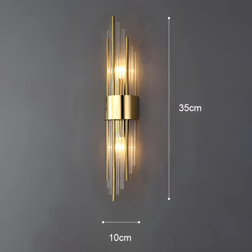 Lampada da parete con effetto cristallo – Design elegante con accento dorato