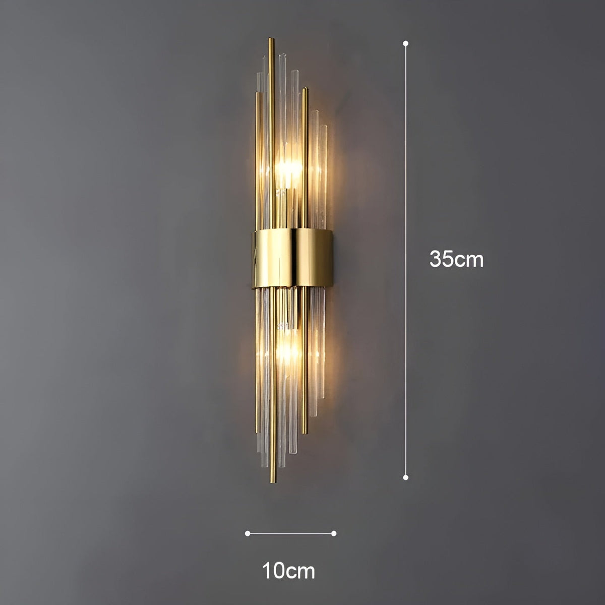 Lampada da parete con effetto cristallo – Design elegante con accento dorato