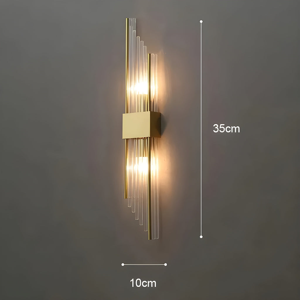 Lampada da parete con effetto cristallo – Design elegante con accento dorato