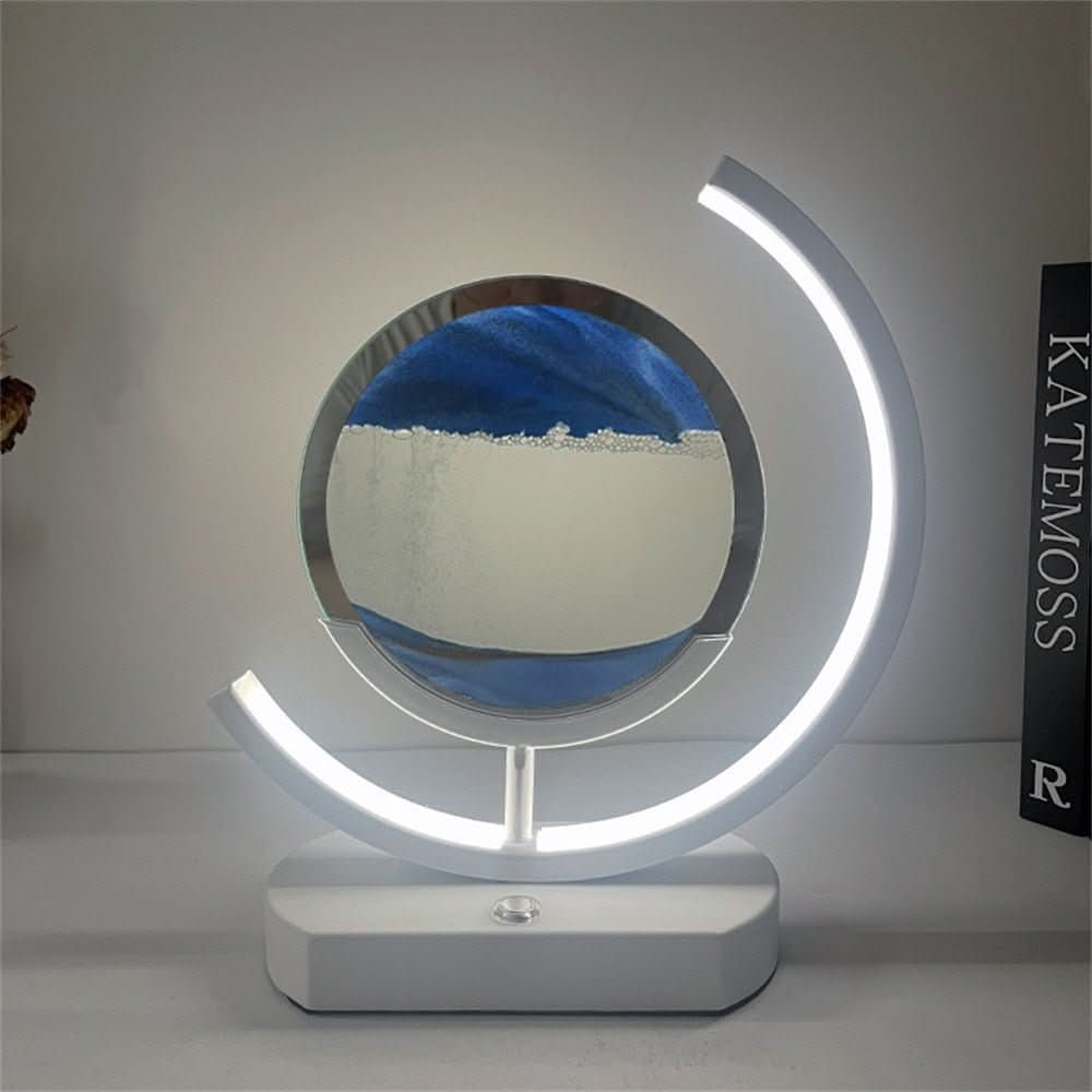 LUMISAND – Lampada da Tavolo con Arte di Sabbia 3D a LED con Ricarica USB