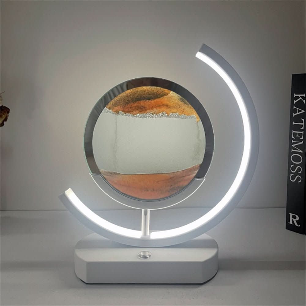 LUMISAND – Lampada da Tavolo con Arte di Sabbia 3D a LED con Ricarica USB