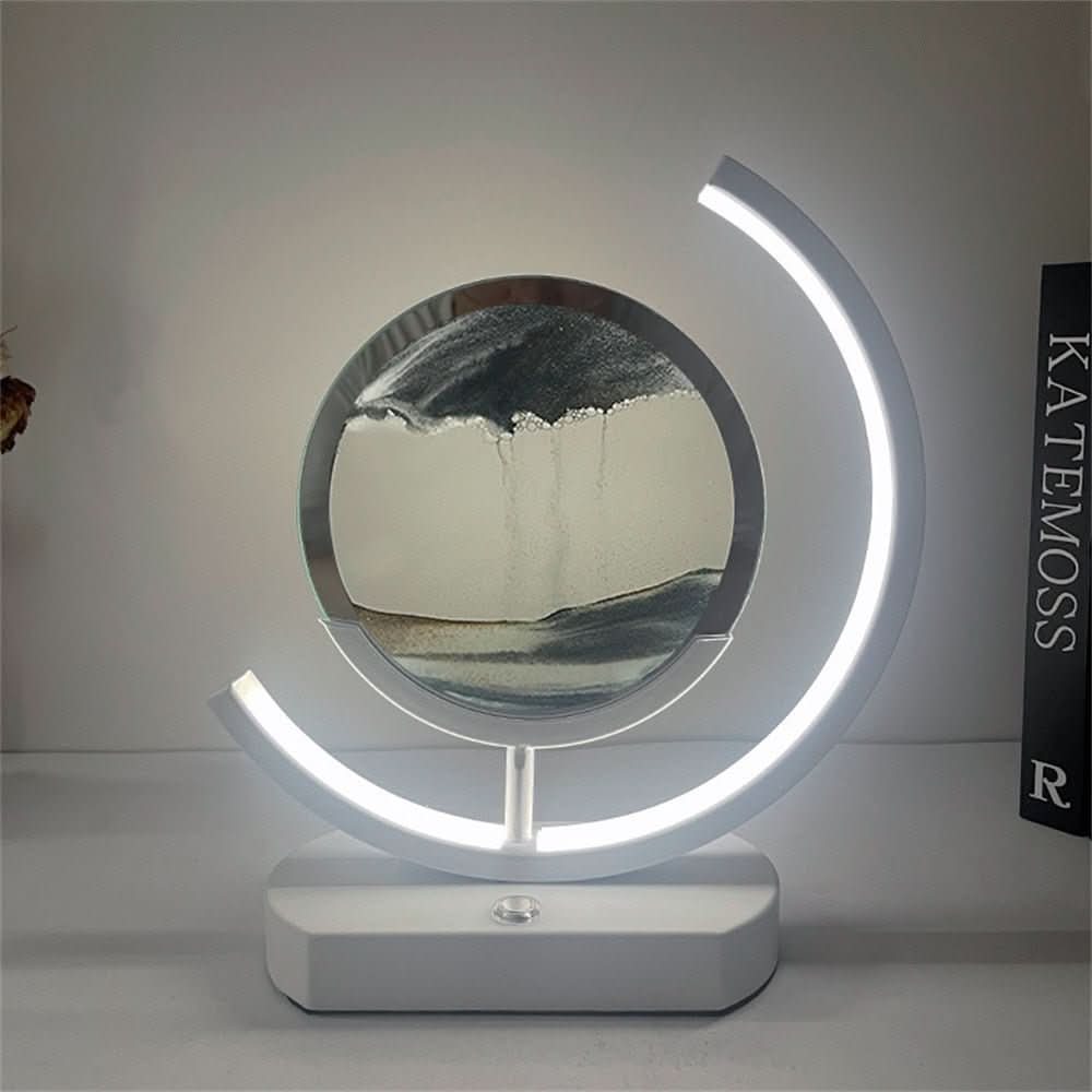 LUMISAND – Lampada da Tavolo con Arte di Sabbia 3D a LED con Ricarica USB