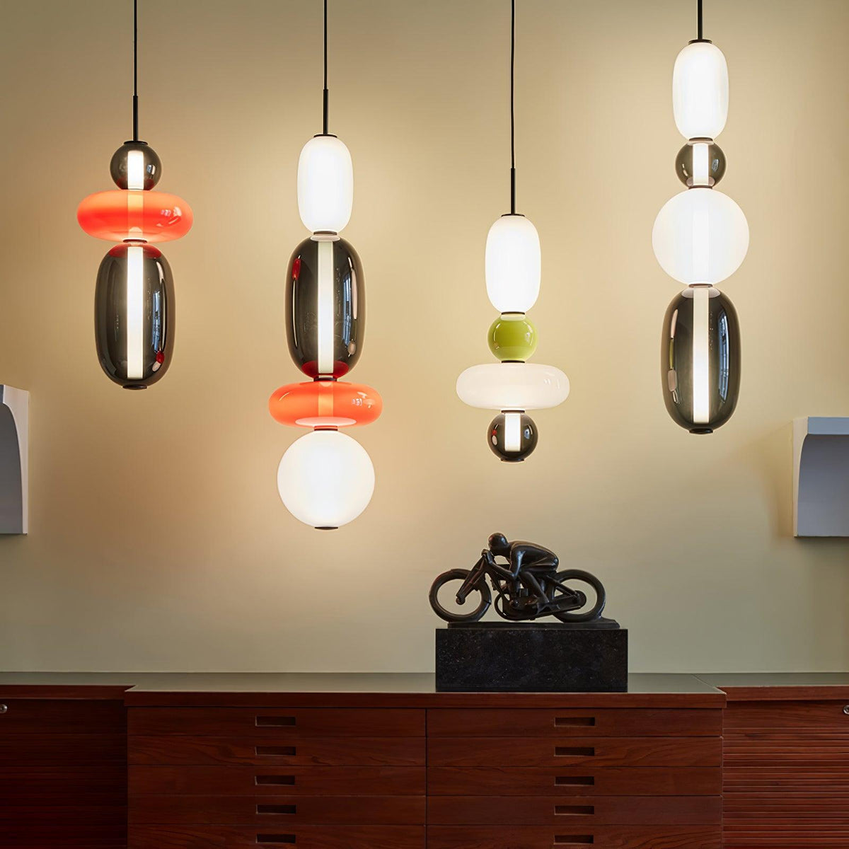 LumiSphere Light - Lampada a sospensione LED in vetro colorato moderno
