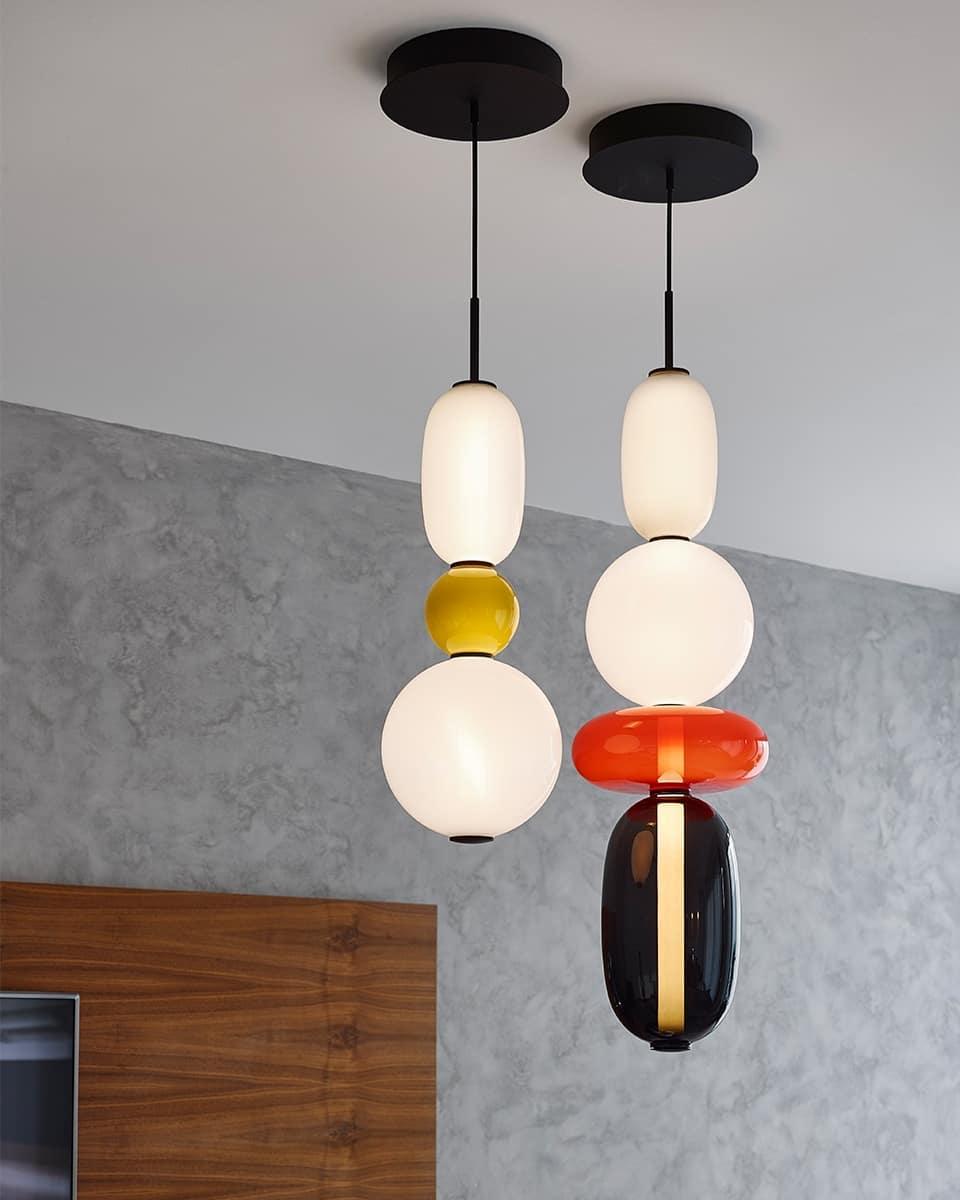 LumiSphere Light - Lampada a sospensione LED in vetro colorato moderno