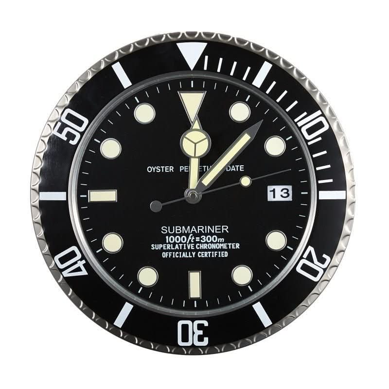 LUMORA - Orologio da parete moderno silenzioso Orologio in acciaio inossidabile luminoso con precisione a batteria