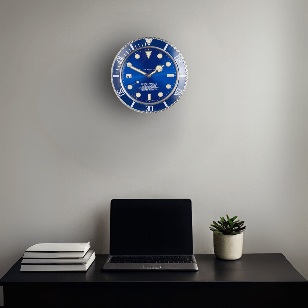LUMORA - Orologio da parete moderno silenzioso Orologio in acciaio inossidabile luminoso con precisione a batteria