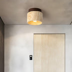 LumiStone - Wabi Sabi Marmo Giallo Lampada da Soffitto Giapponese