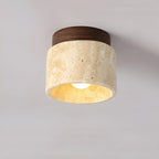 LumiStone - Wabi Sabi Marmo Giallo Lampada da Soffitto Giapponese