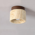 LumiStone - Wabi Sabi Marmo Giallo Lampada da Soffitto Giapponese