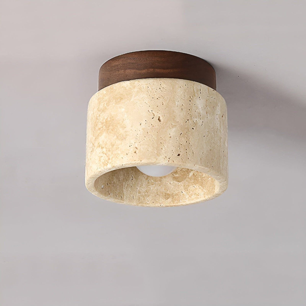 LumiStone - Wabi Sabi Marmo Giallo Lampada da Soffitto Giapponese