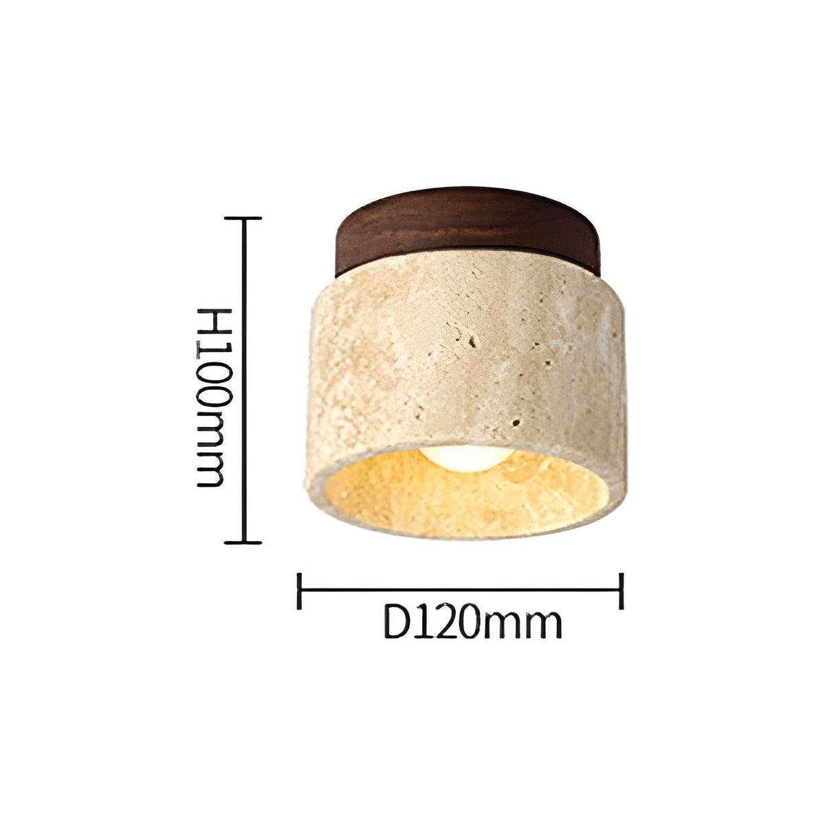 LumiStone - Wabi Sabi Marmo Giallo Lampada da Soffitto Giapponese