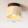 LumiStone - Wabi Sabi Marmo Giallo Lampada da Soffitto Giapponese
