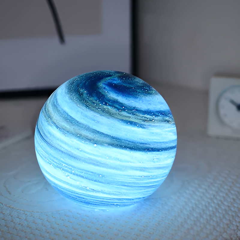 Lunacrystal Lampada Luna in Vetro – Luce Lunare Magica CON Dettagli Cosmici Per Ambienti Accoglienti