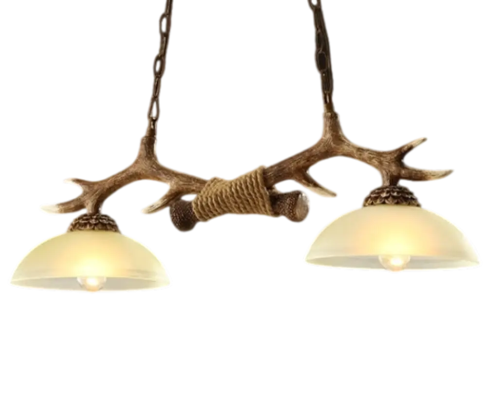 Lampadario in legno di cervo