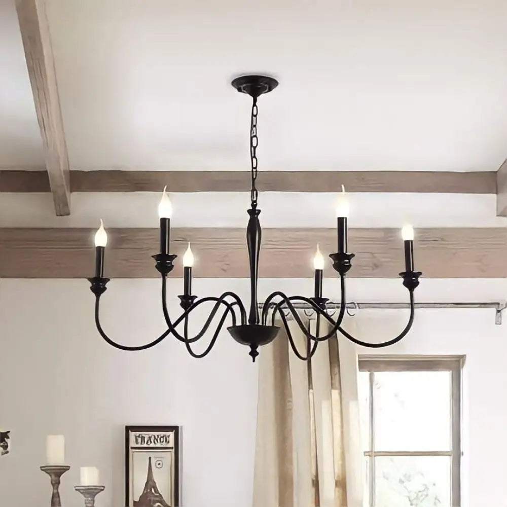 Lampadario campagnolo chic per sala da pranzo