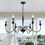Lampadario campagnolo chic per sala da pranzo
