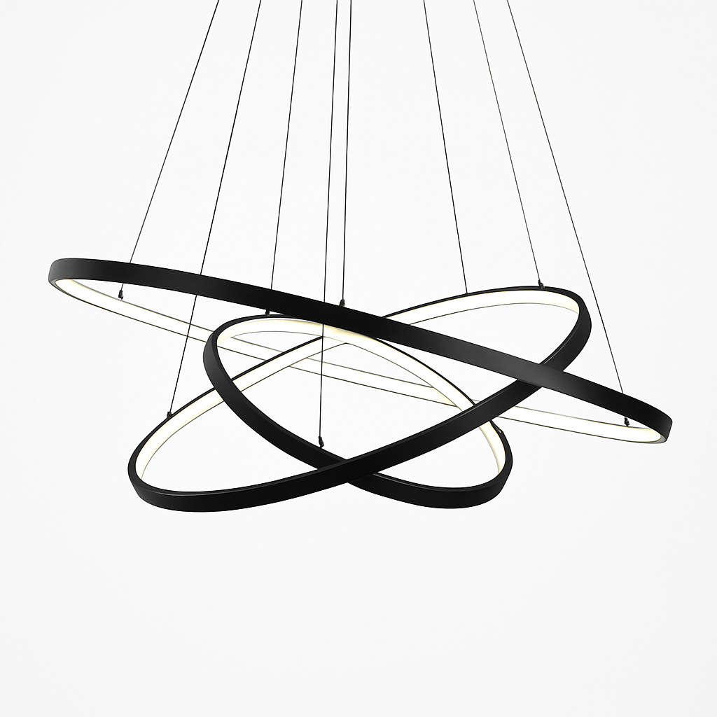 Lampadario di design a anelli sospesi a LED Deco