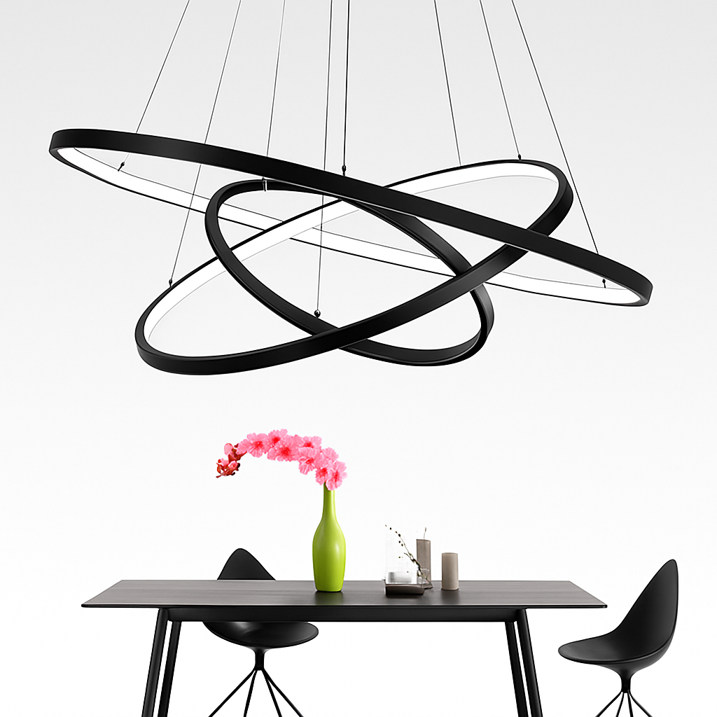 Lampadario di design a anelli sospesi a LED Deco