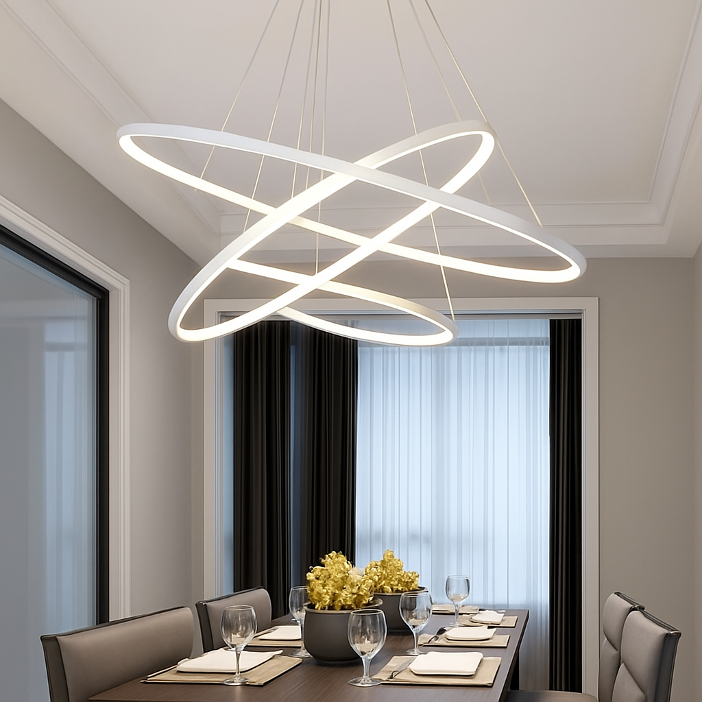 Lampadario di design a anelli sospesi a LED Deco
