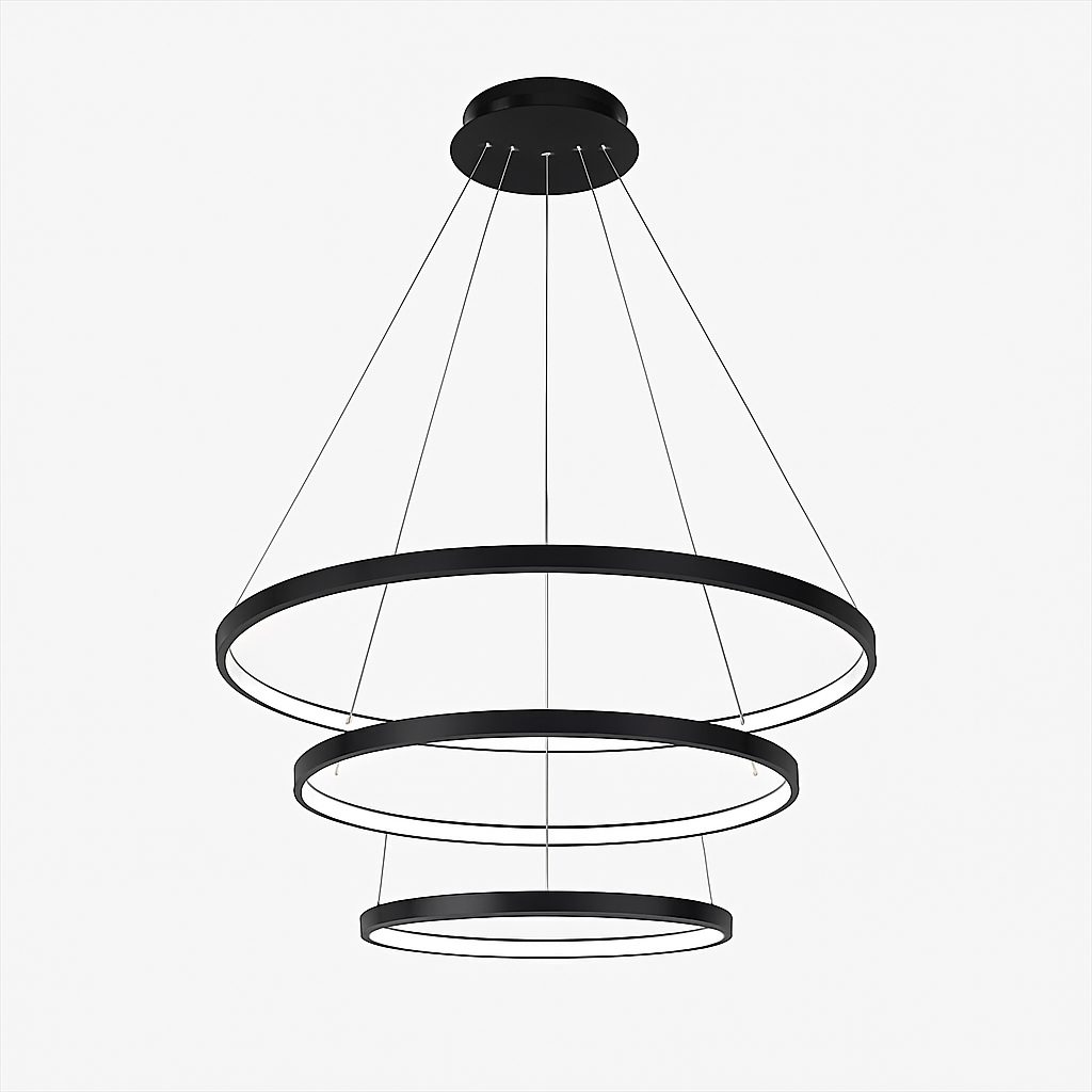 Lampadario di design a anelli sospesi a LED Deco