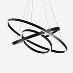Design del lampadario con cerchi intrecciati (nero o bianco)