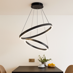Design del lampadario con cerchi intrecciati (nero o bianco)