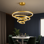 Design del lampadario con cerchi intrecciati (nero o bianco)