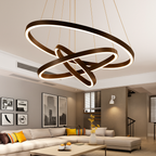 Design del lampadario con cerchi intrecciati (nero o bianco)
