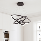 Design del lampadario con cerchi intrecciati (nero o bianco)
