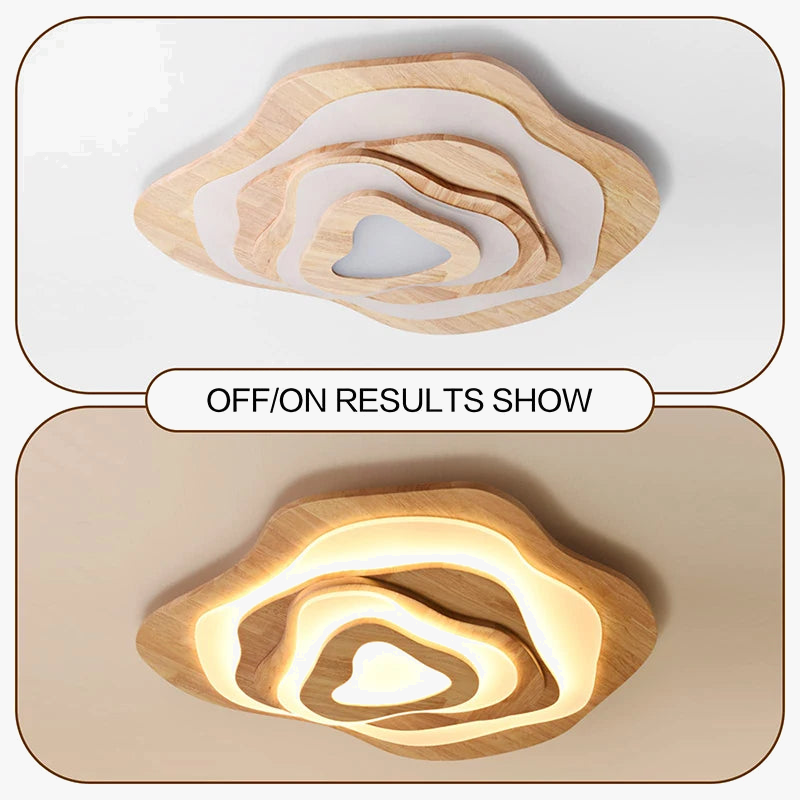 Lampadario LED in legno scandinavo chic