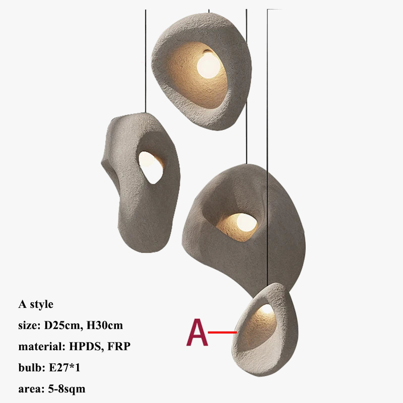 lampadario led wabi-sabi moderno irregolare per decorazione loft