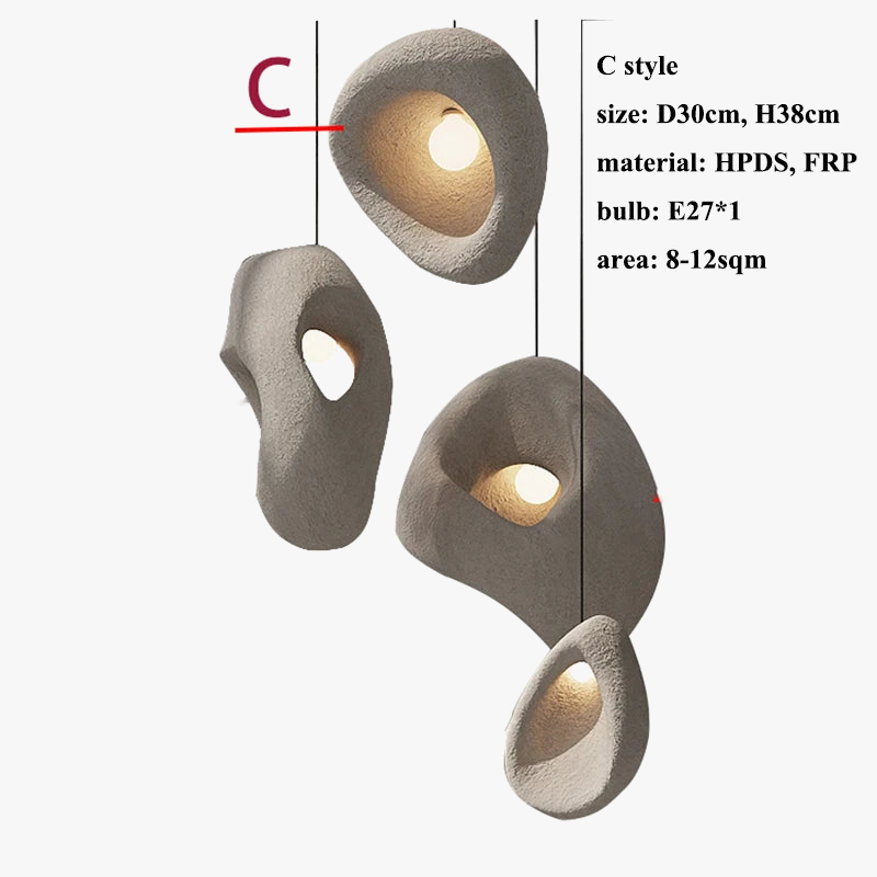 lampadario led wabi-sabi moderno irregolare per decorazione loft