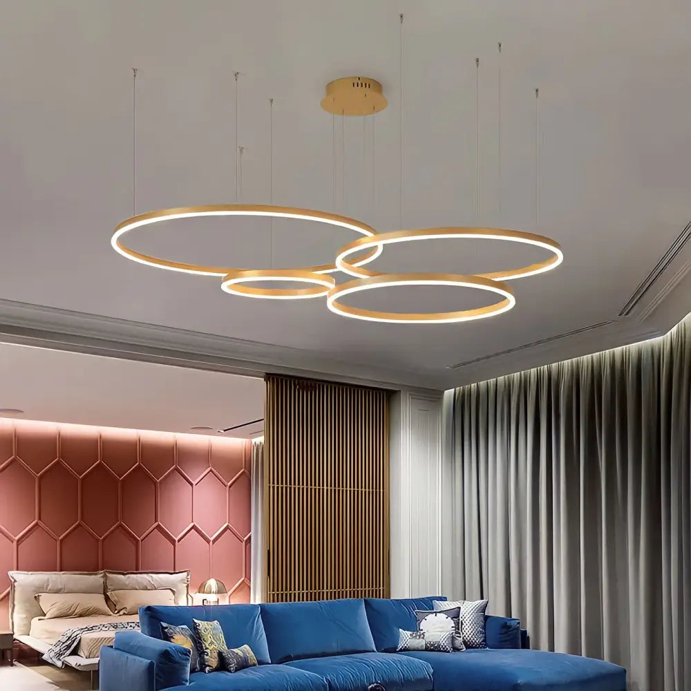 lampadario sospeso cerchio | Salone e sala da pranzo
