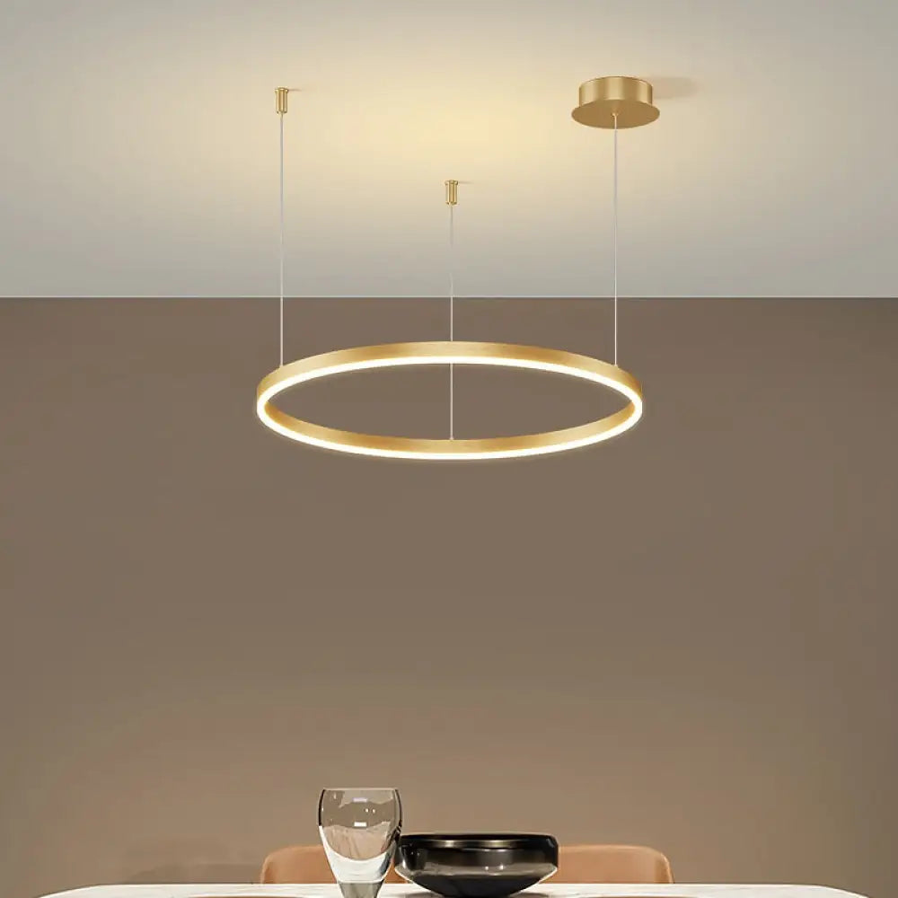 lampadario sospeso cerchio | Salone e sala da pranzo