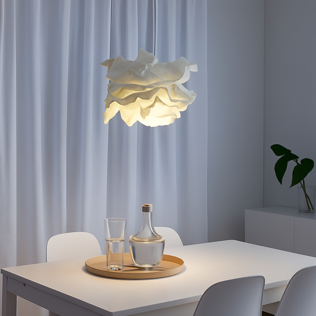 Lustres in carta bianca design fiore