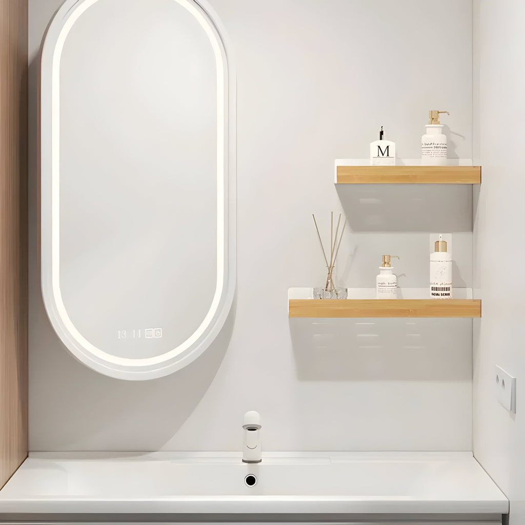 LuxeWood Regal - Scaffale per bagno in legno