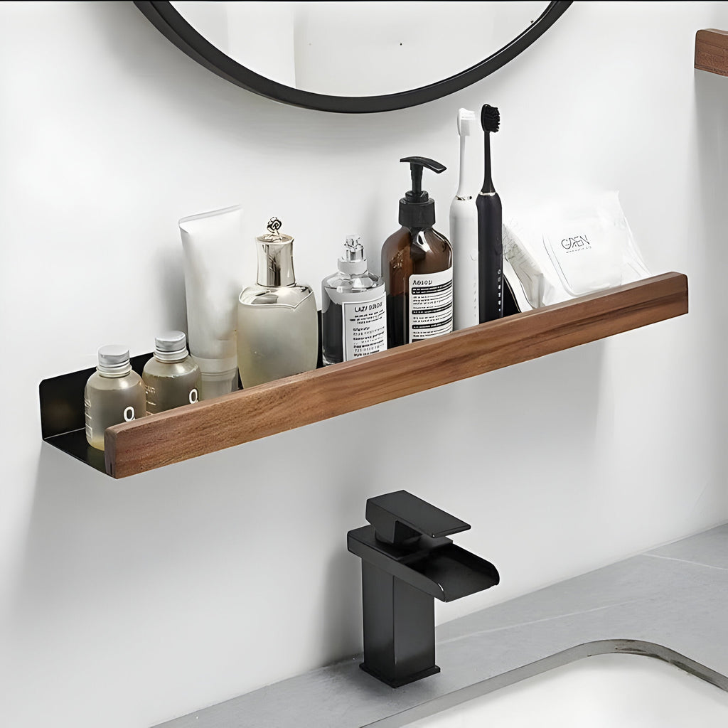 LuxeWood Regal - Scaffale per bagno in legno