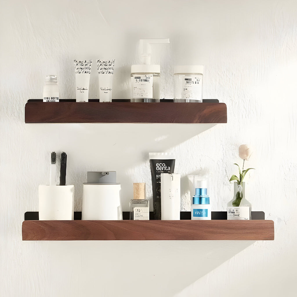 LuxeWood Regal - Scaffale per bagno in legno
