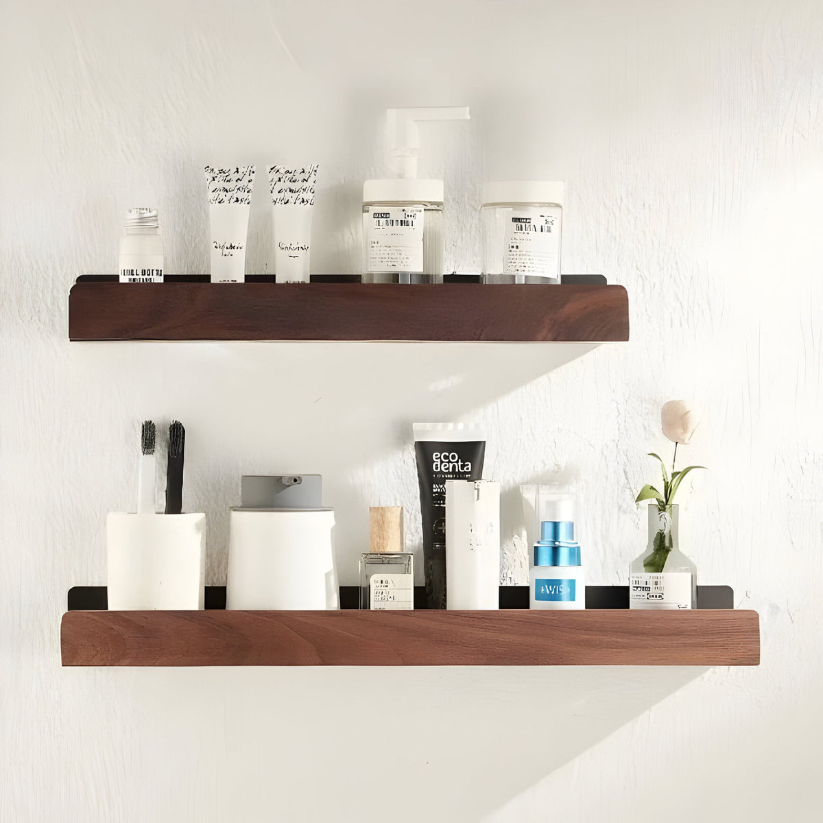 LuxeWood Regal - Scaffale per bagno in legno