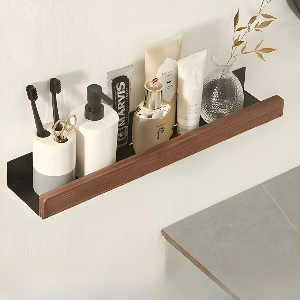 LuxeWood Regal - Scaffale per bagno in legno