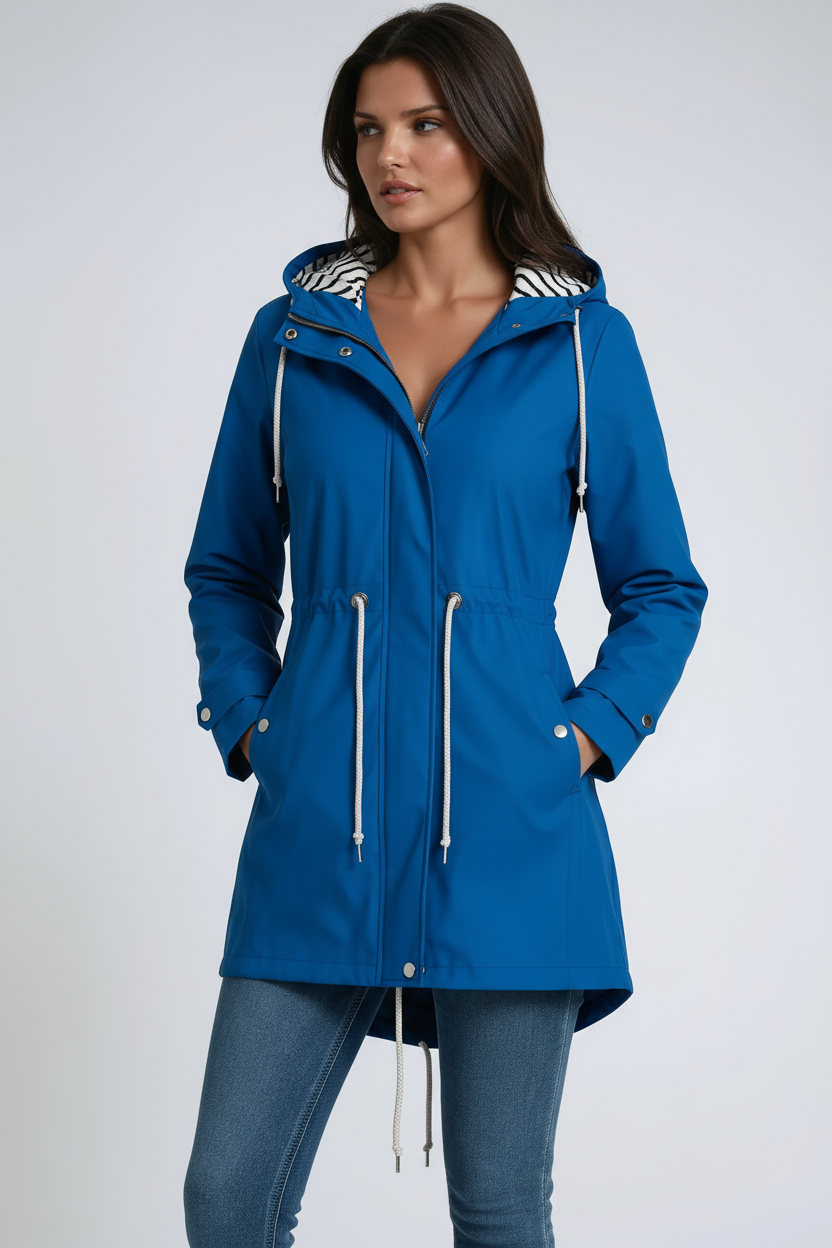 Parka Donna con Cappuccio e Coulisse – Giacca Elegante con Vita Regolabile