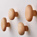 Set di Ganci da Muro in Legno Forma Rotonda Ganci per Cappotti da Montare a Muro