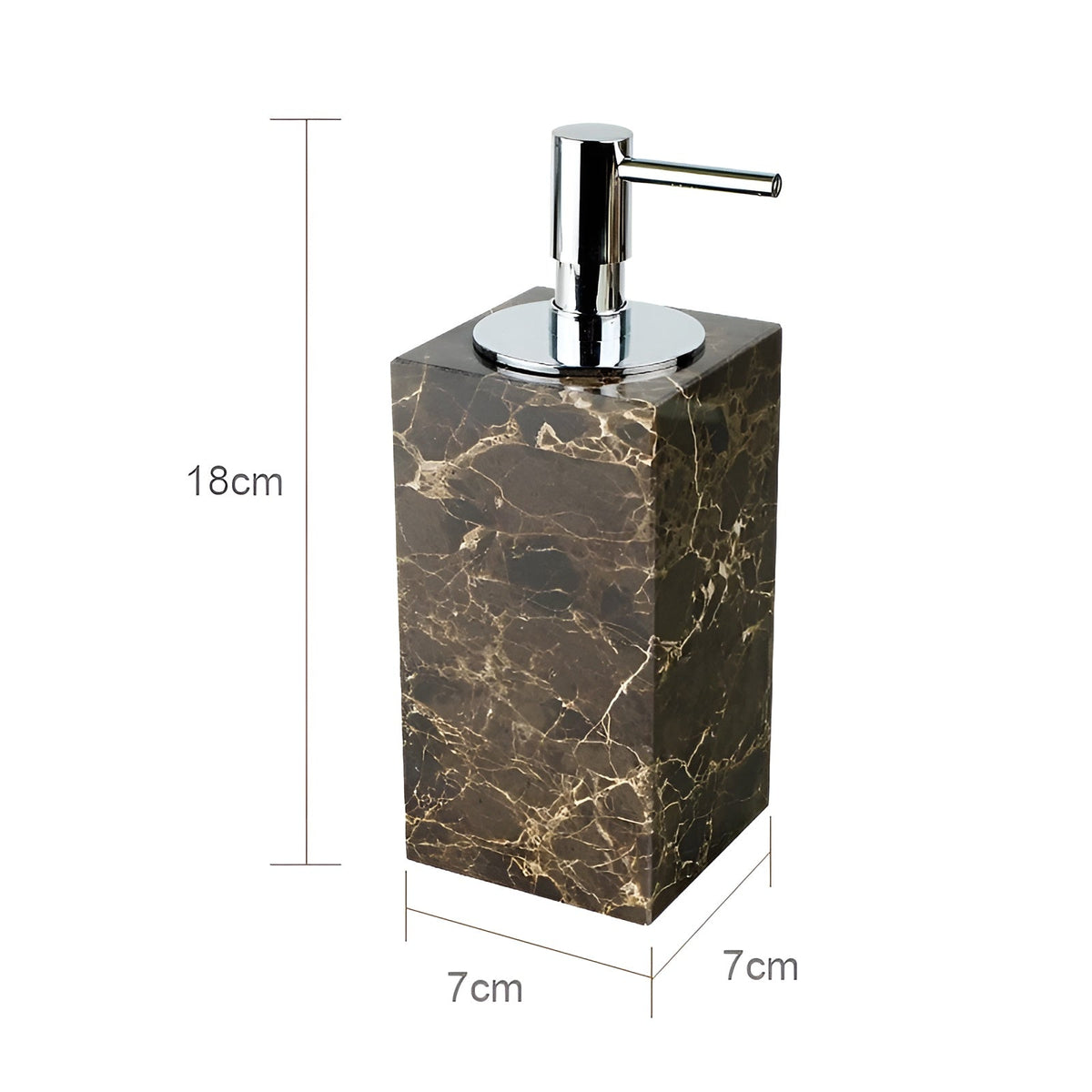 Set da bagno in marmo Emperador – Dispenser di sapone, porta sapone e accessorio per profumo di lusso | Accessori eleganti per il bagno